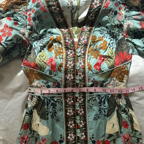 Farm Rio Blue Beauty Bouquet Mini Dress XS NWT - Picture 12 of 12